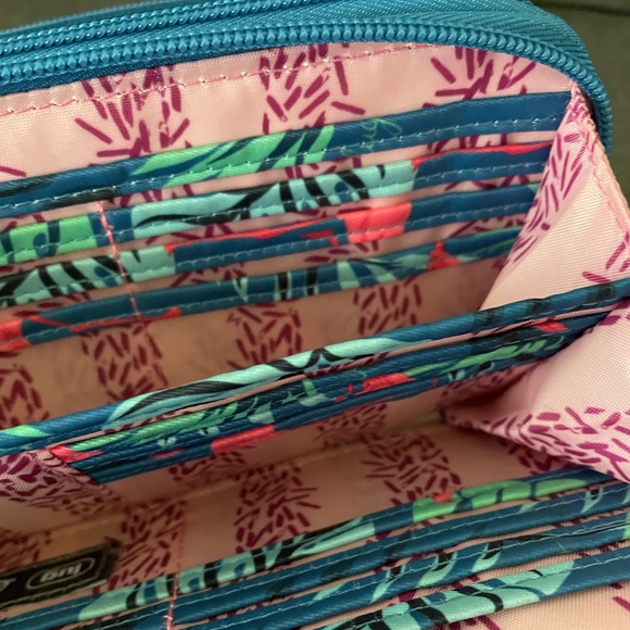 NEW Lug Splits XL Wristlet RFID Wallet - Flamingo Blue - Picture 7 of 10